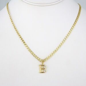 Gold Initial B Pendant Necklace